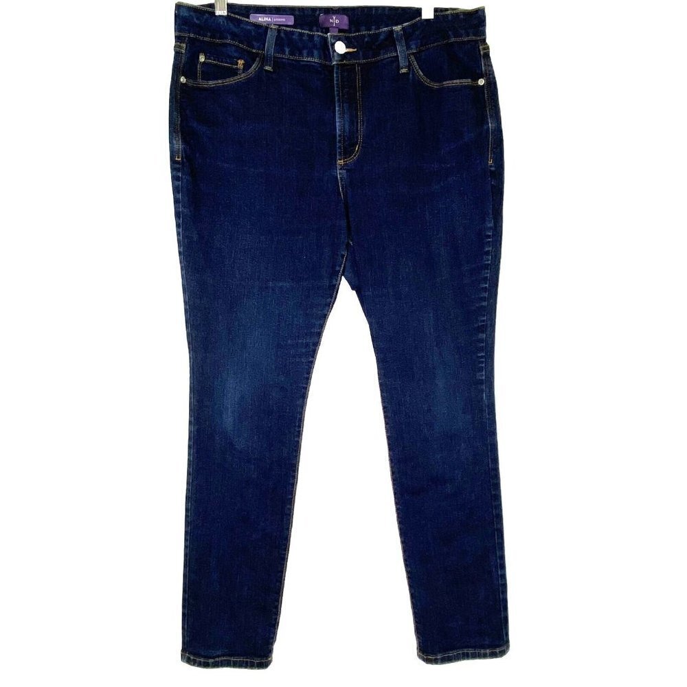 NYDJ Not Your Daughters Alina Legging Jeans Womens size 14P Tummy Tuck Blue